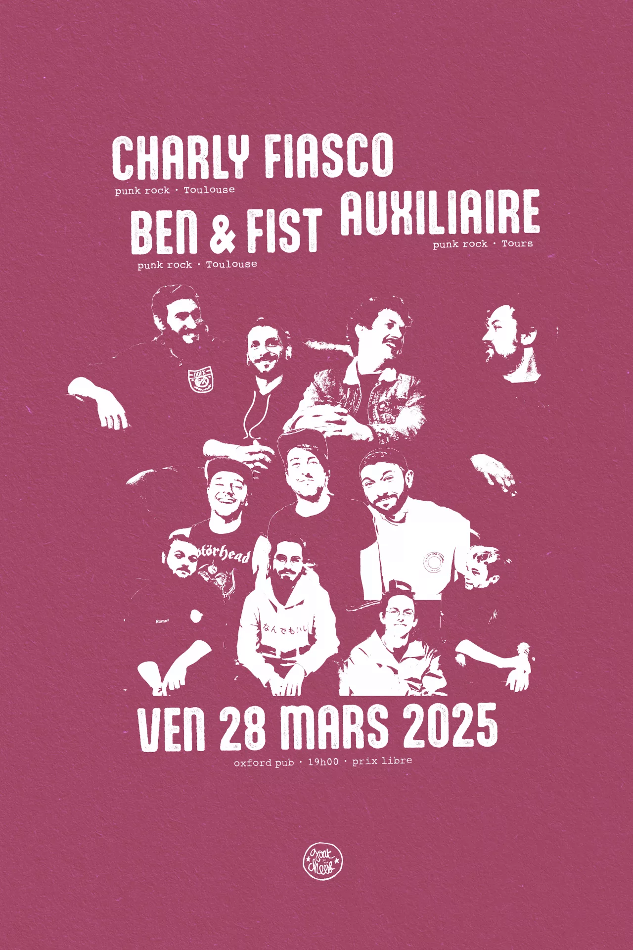 Charly Fiasco + Ben & Fist + Auxiliaire - Ven 28 mars 2025 19h00 - Oxford Pub